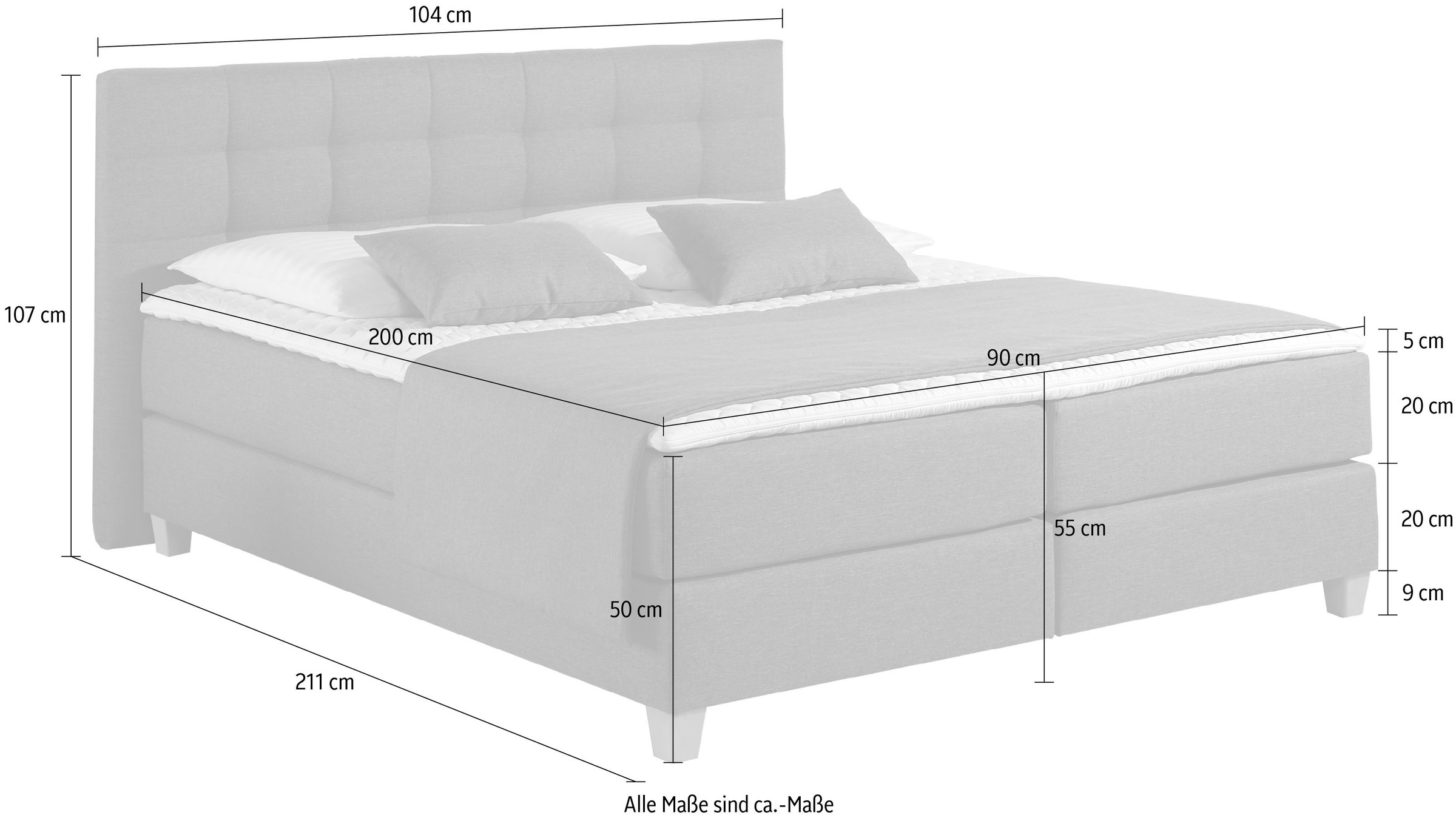 Home affaire Boxspringbett »Moulay« inkl. Topper, in  3 Härtegraden, TFK auch in Härtegrad 4