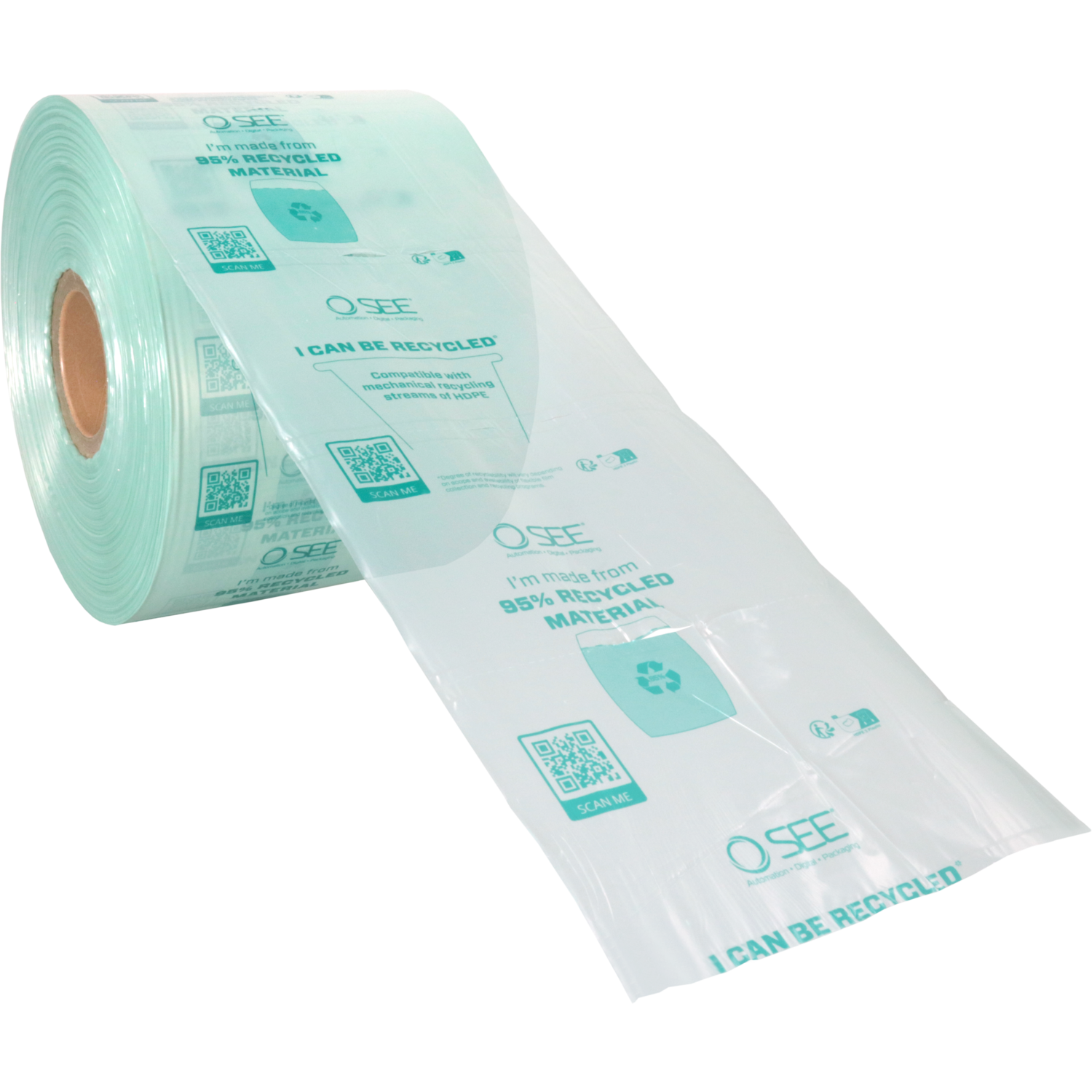 Vulmateriaal, gerecycled LDPE, 1280m, 200cm, transparant