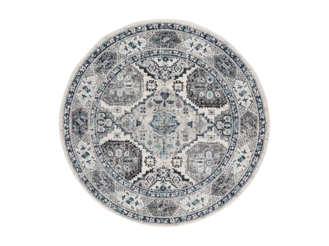 Tapis Light Grey & Blue 201 X 201 cm - Maisie