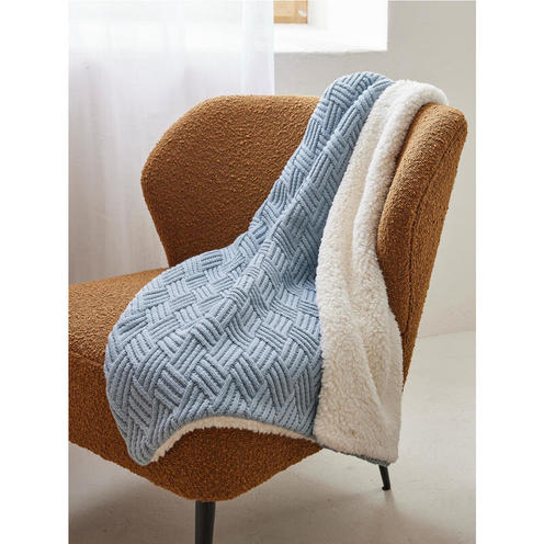 Couverture tricot avec sherpa 75x100 - Ice Blue - NOUKIE 'S