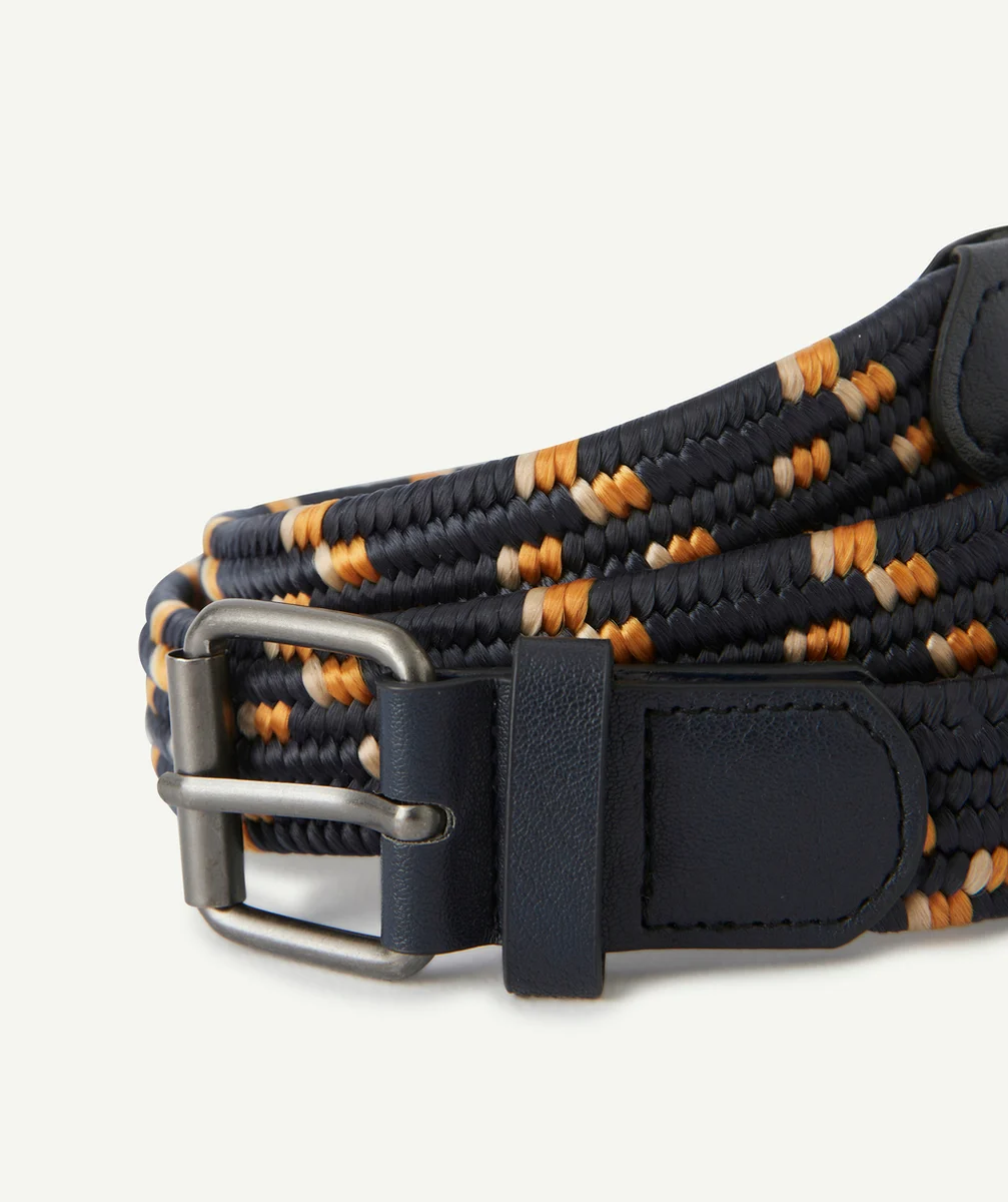 LA CEINTURE TRESSÉE NOIRE ET ORANGE GARÇON