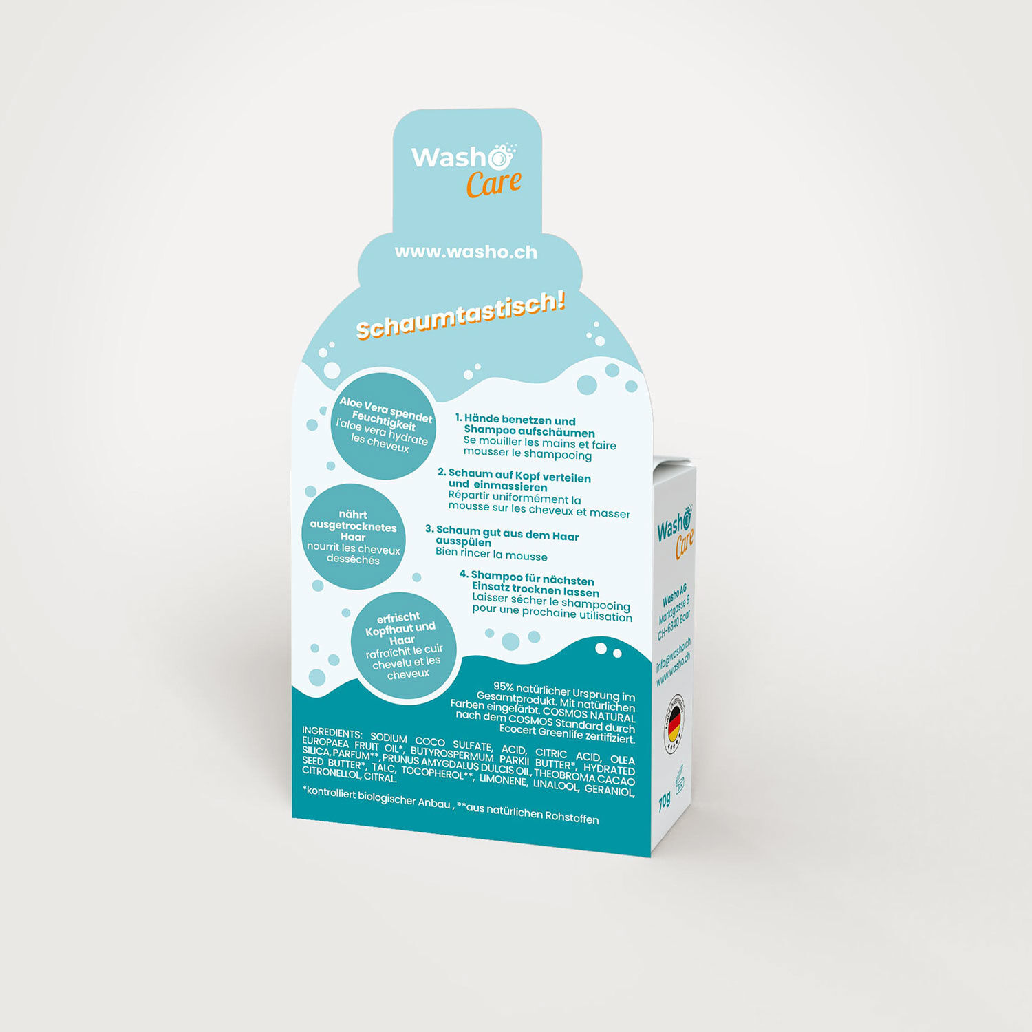 Washo Care Festes Shampoo, Feuchtigkeit