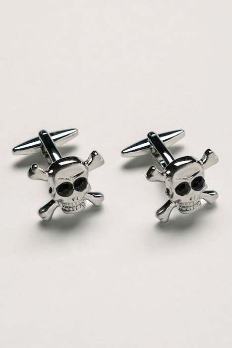 Manschettenknöpfe, Totenkopf, silber