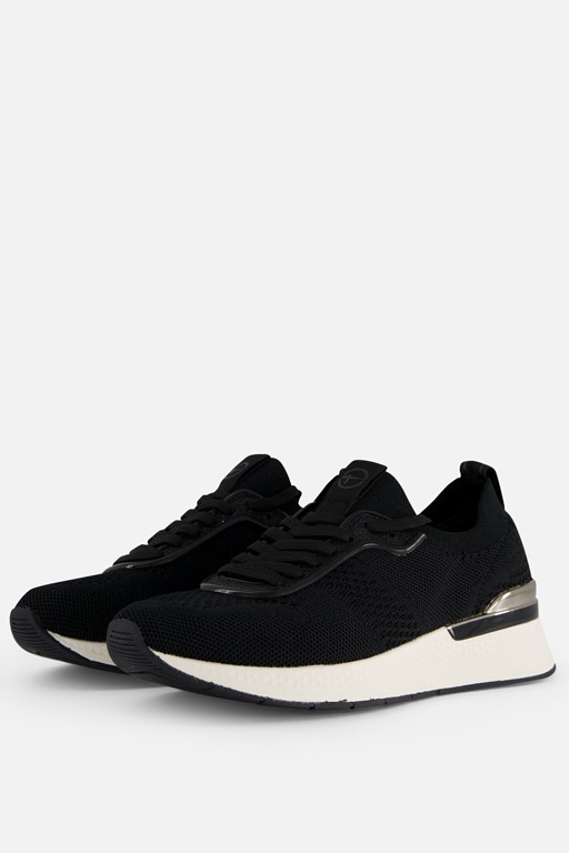 Tamaris Gold Comb Sneakers zwart Textiel