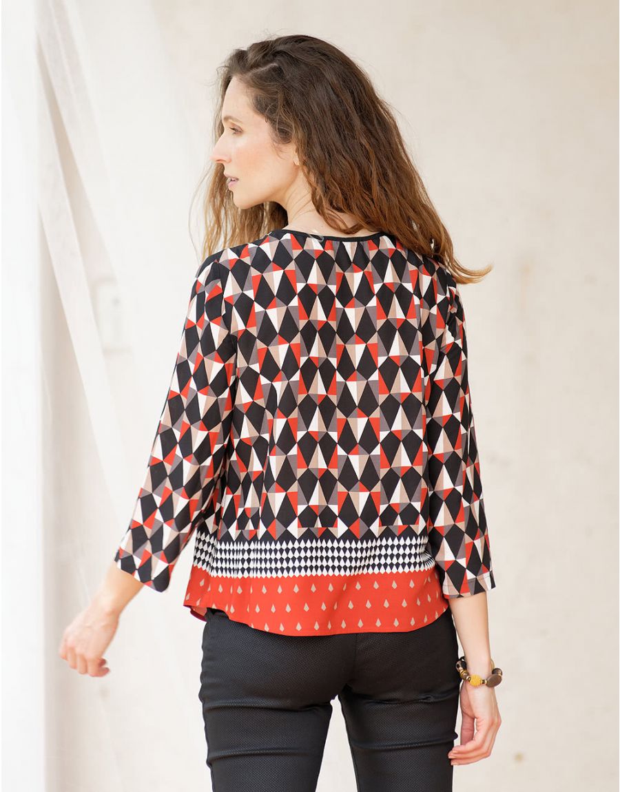 Blouse imprimée rouge