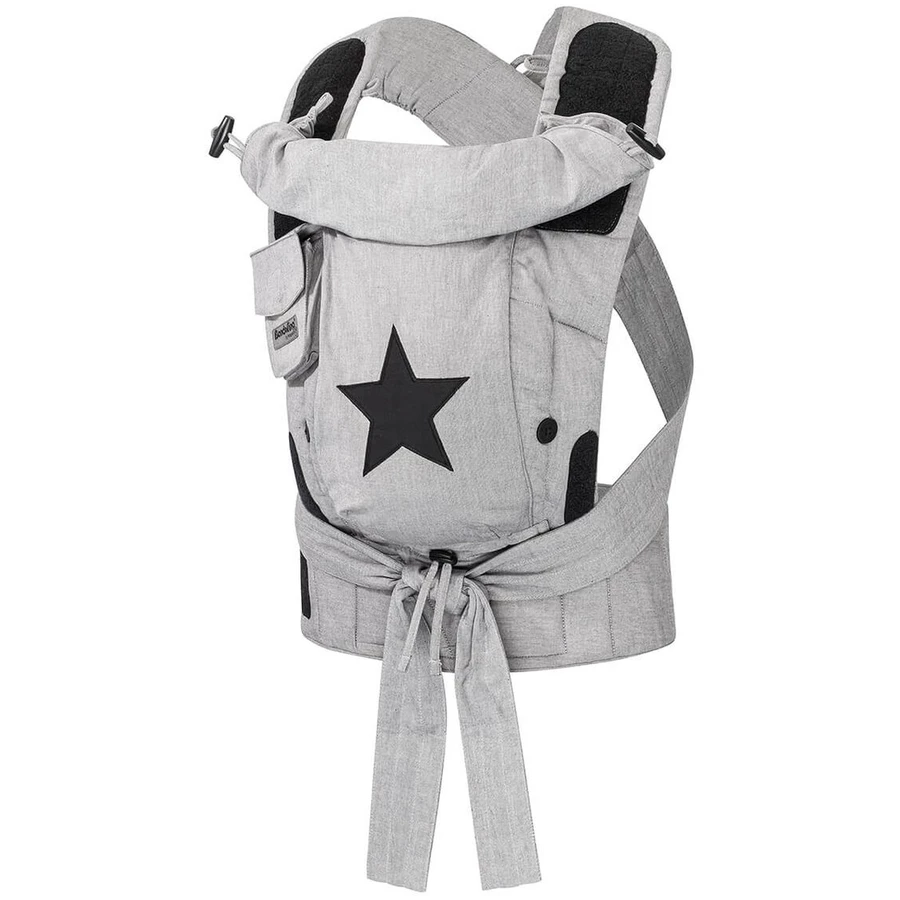 Hoppediz Babytrage Bondolino Plus Popeline One Size Grau Stern