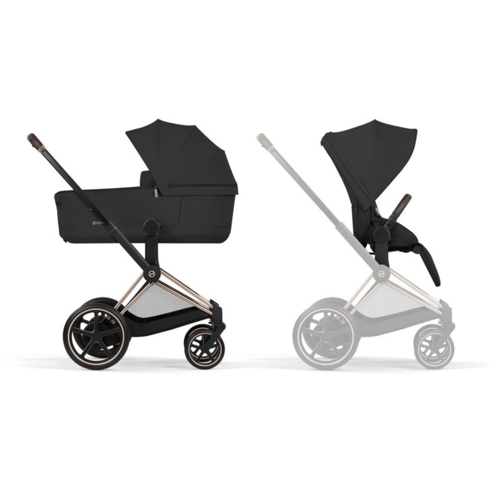 Køb Cybex Sepia Black/Black Epriam Comfort Rosegold Inklusiv Foldbar Liggedel