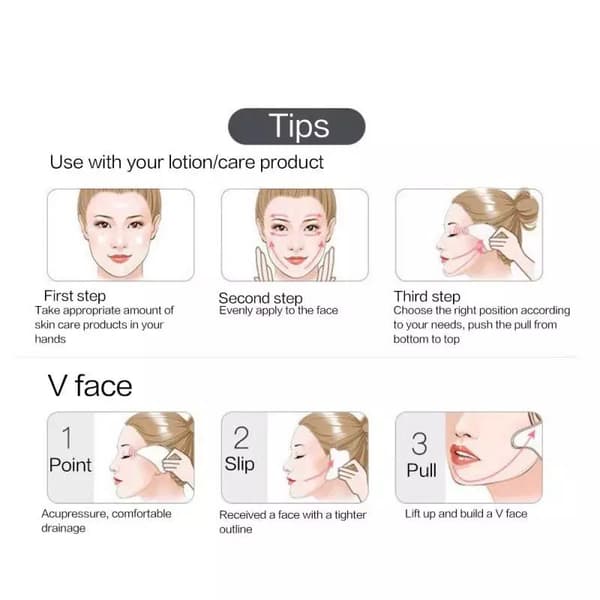 Naturlig Gua Sha Jade Rose Quartz Stone Face Board Tool -