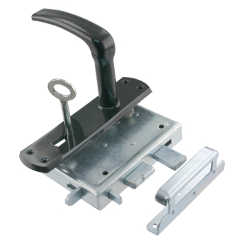 HANDSON Tuinpoortsluiting poortslot met kruk gegalvaniseerd 100x115 mm