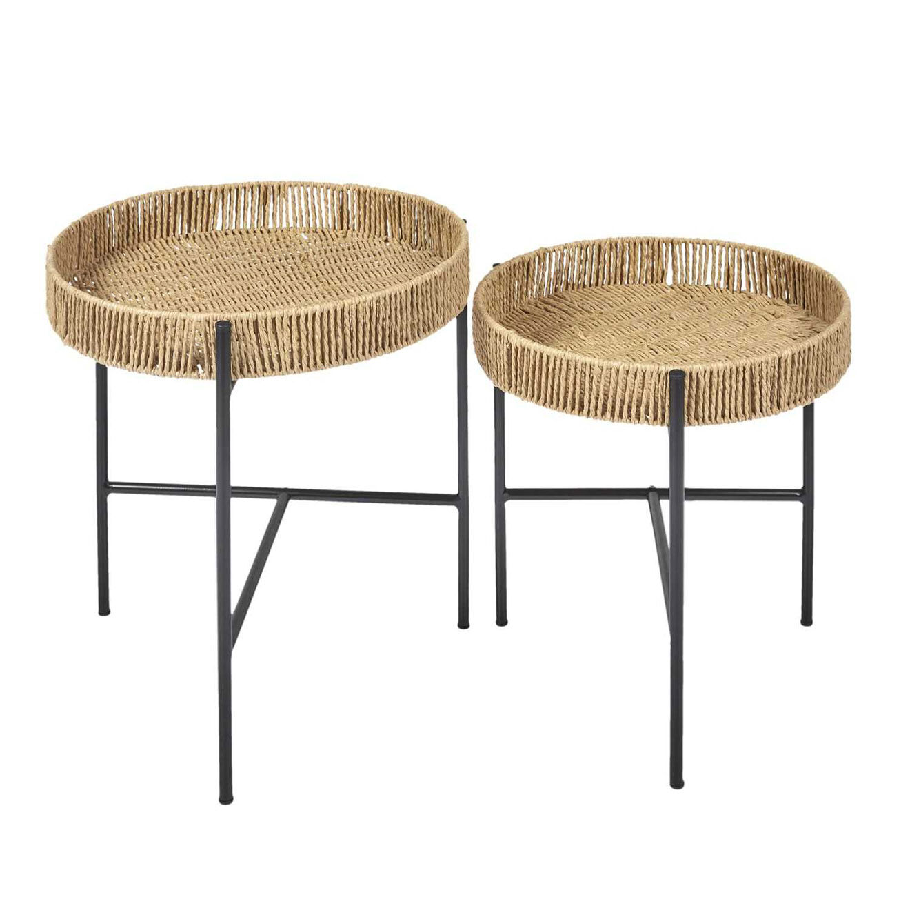 Home Deco Factory 2 Tables gigognes pampa marron/noir
