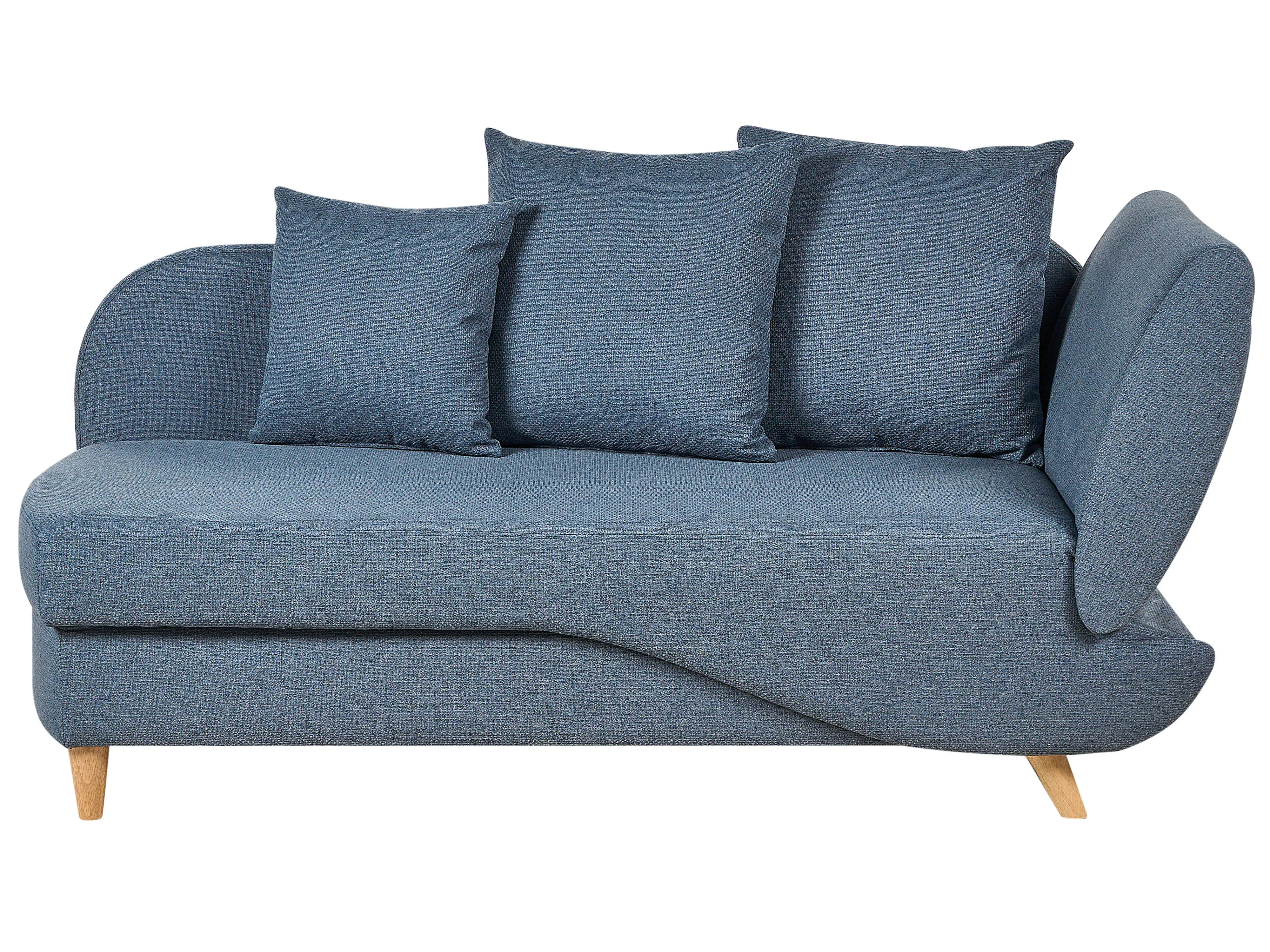 Rechtszijdige chaise longue MERI Kunstlinnen Donkerblauw met opbergruimte