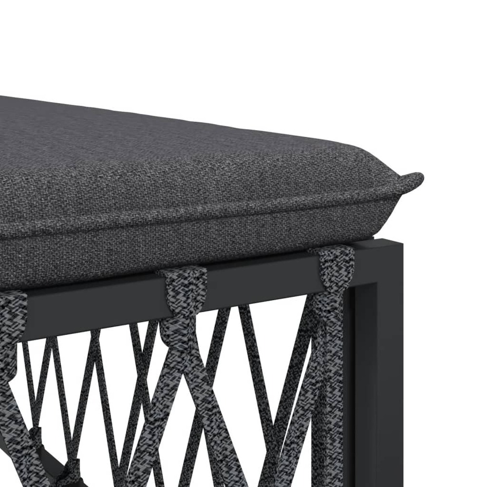 Salon de jardin meuble d'extérieur ensemble de mobilier avec coussins 6 pièces anthracite acier