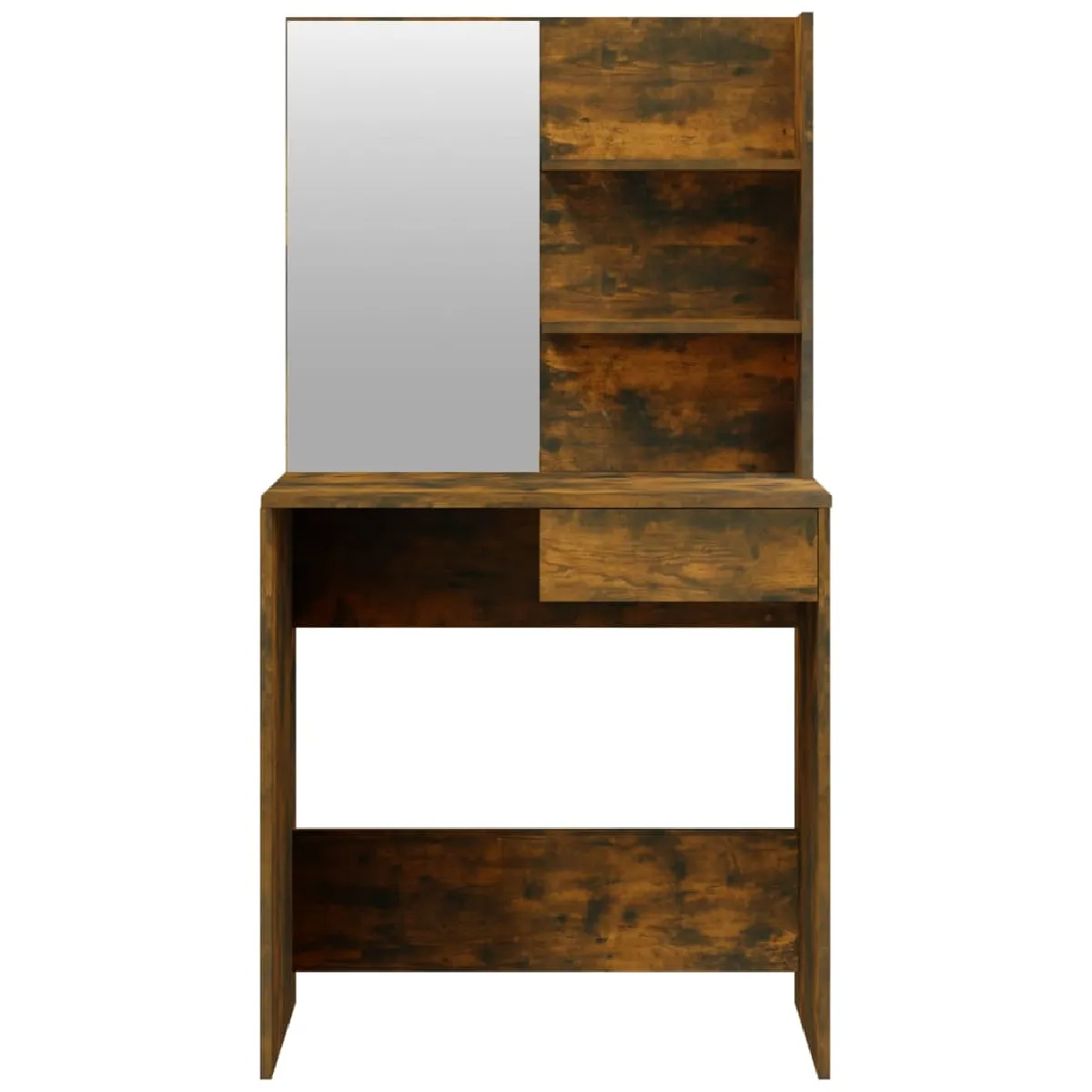 Coiffeuse design Helloshop26 - 74,5 x 40 x 141 cm - Chêne fumé