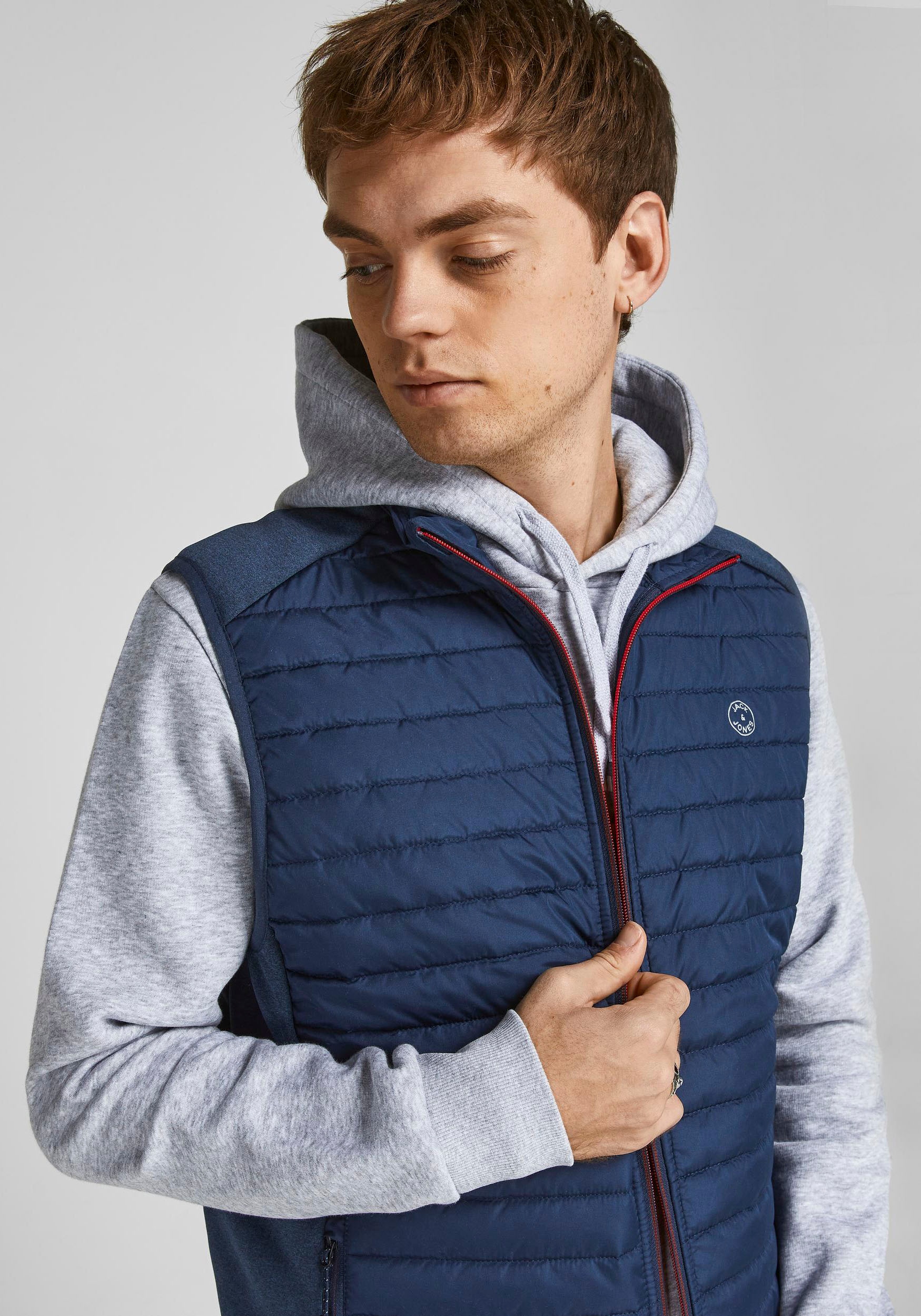 Jack & Jones Steppweste »JJEMULTI BODYWARMER COLLAR NOOS« normal, Polyester, ohne Kapuze