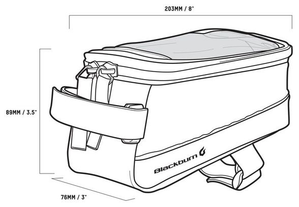 Sacoche de Cadre Blackburn Local Plus Top Tube Bag Noir