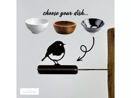 Support pour bol mangeoire en acier corten Bird