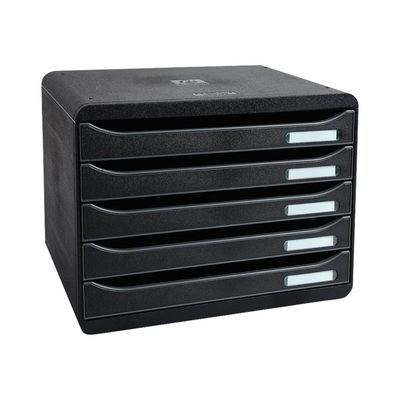 Exacompta BigBox Plus - Module de classement à l'italienne 5 tiroirs - noir