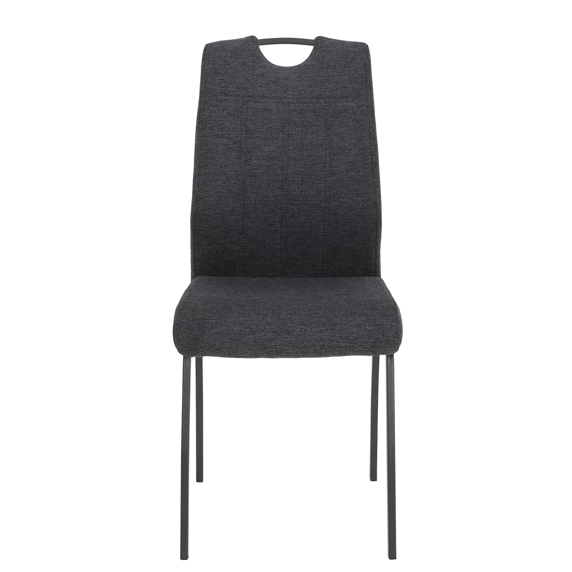 2er-Set Polsterstühle - anthrazit - Webstoff