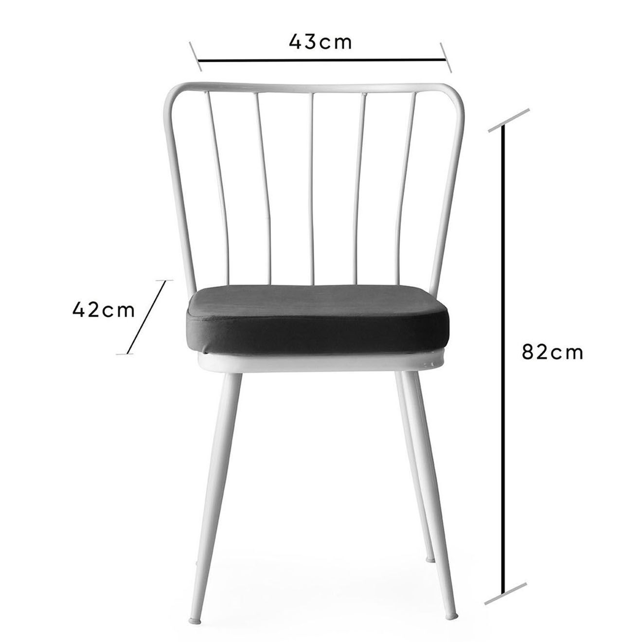 Homitis 4 Chaises Yildiz blanches - 43x82x42 cm