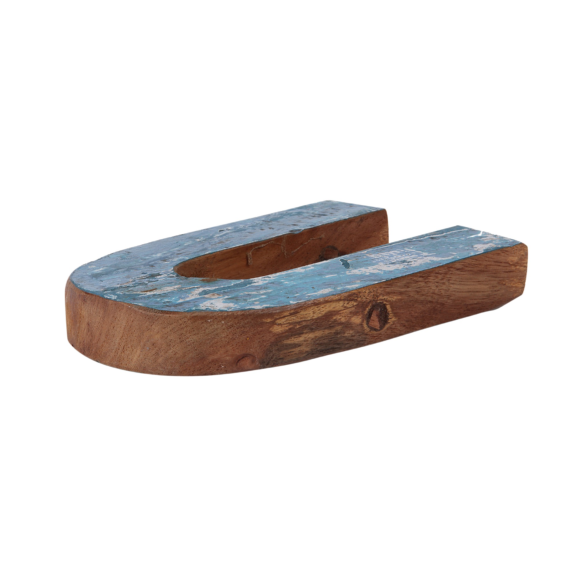 Holzbuchstabe 'U', mehrfarbig, T 2,5 cm, B 13 cm, H 19 cm von fischer's lagerhaus