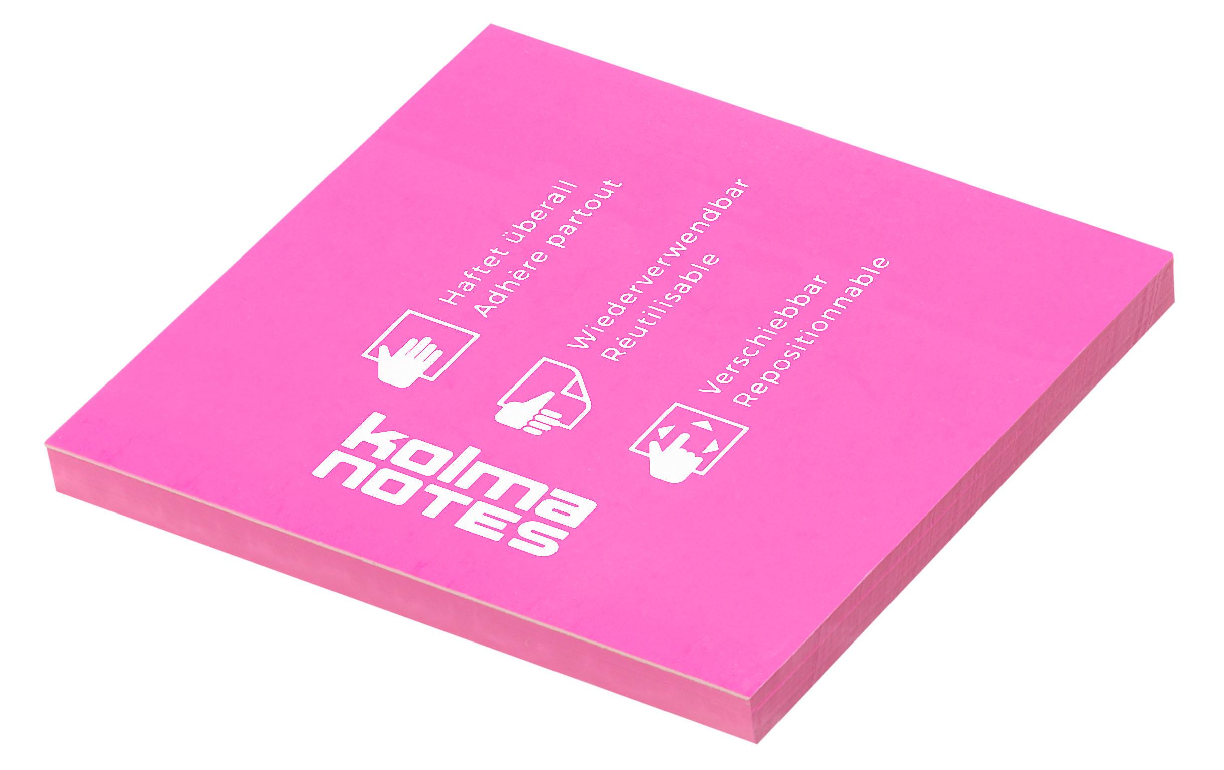 Notizzettel NOTES 76 x 76 mm Pink, 100 BlattStatisch Haftende Notizzettel