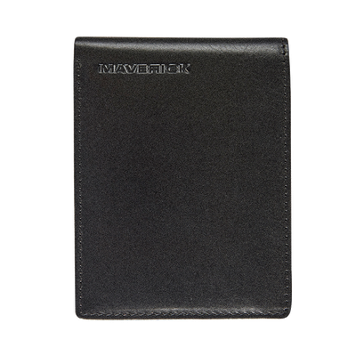 Maverick - Portefeuille compact à 2 volets anti-piratage - cuir noir