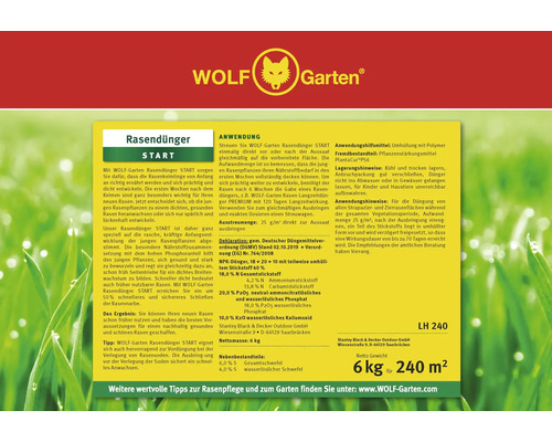 START WOLF-Garten gazonmeststof 6,25kg 250 m²