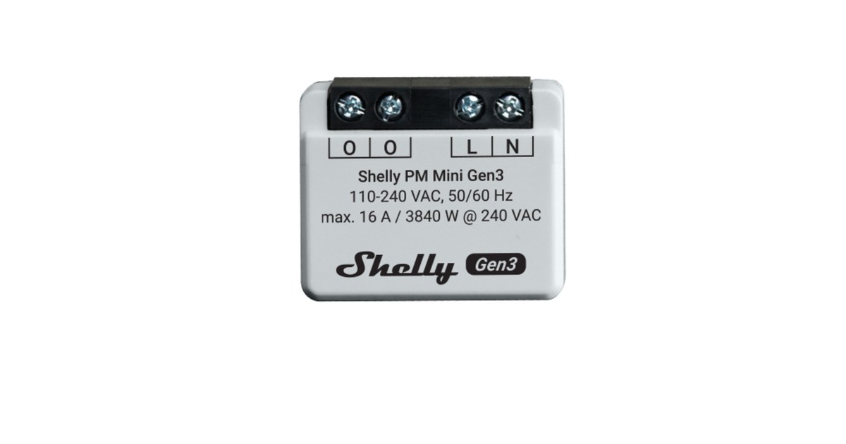 ShellyPM Mini Gen3 meetapparaat  (Bluetooth 4.2, Wi-Fi)