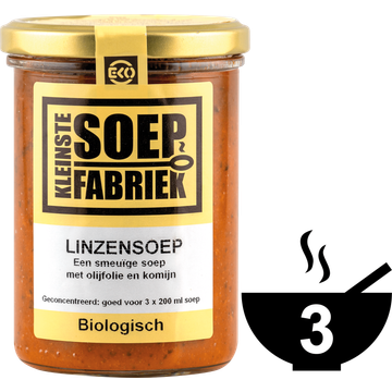 KleinsteSoepFabriek Linzensoep Biologisch 400 ml