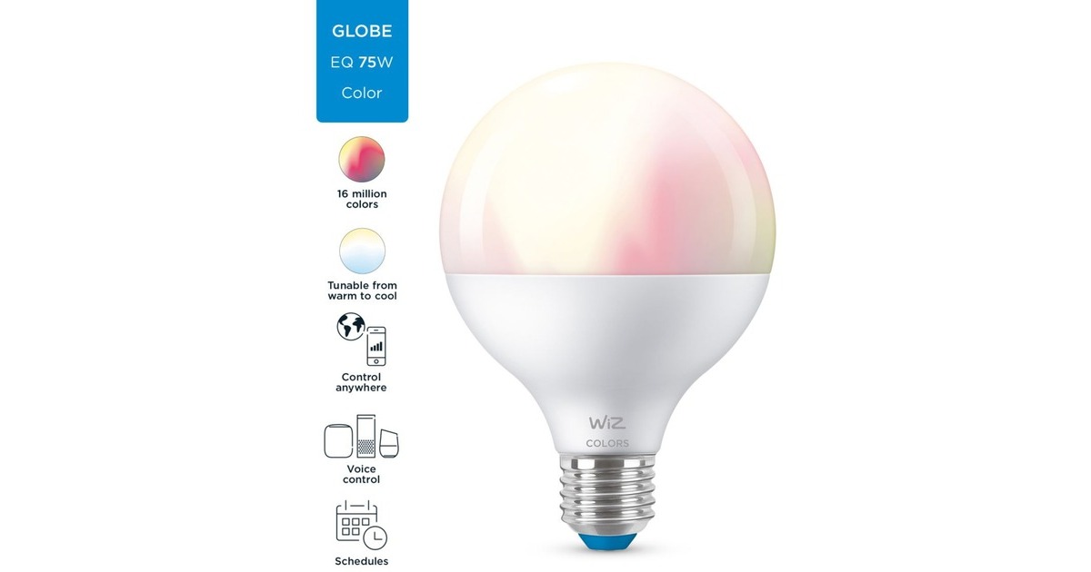 WiZBollamp G95 E27 ledlamp  (Wifi + Bluetooth protocol)