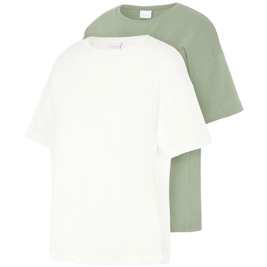 mama;licious Umstandsshirt MLMARY 2er-Pack Hedge GreenSnow White