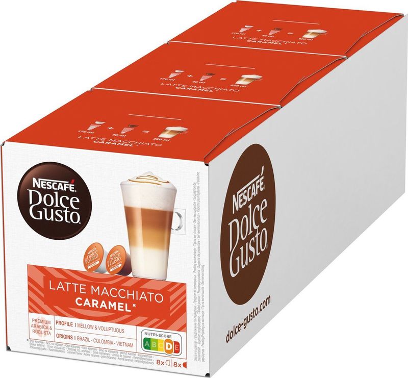 Nescafé - Dolce Gusto Capsules - Caramel Macchiato - 48 Stuks (3 x 16 Capsules)