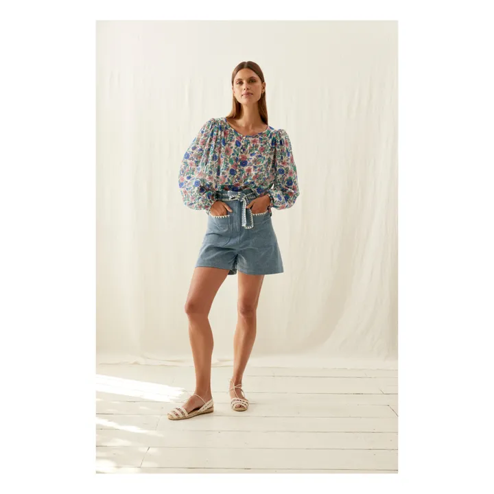 Louise Misha Blouse Marianna Coton Bio - Collection Femme | Bleu