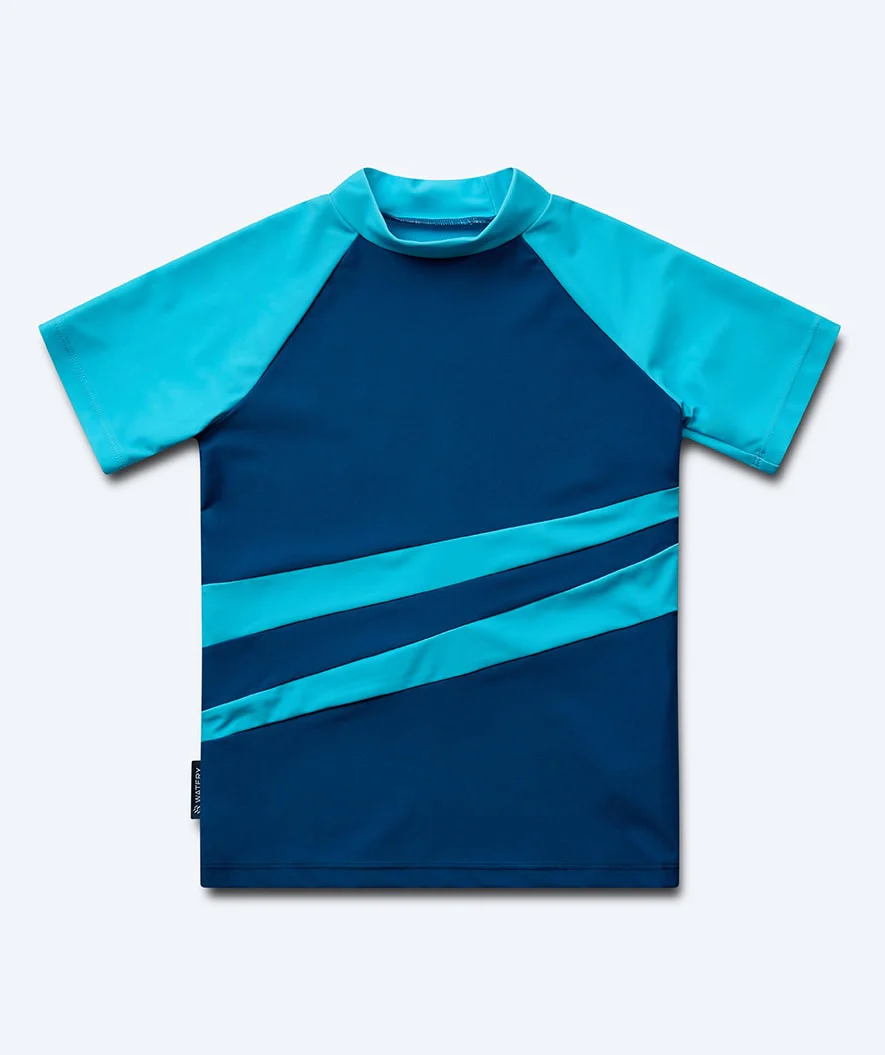 Watery UV-trøje til børn - Manami Kortærmet Rashguard - Atlantic Blue