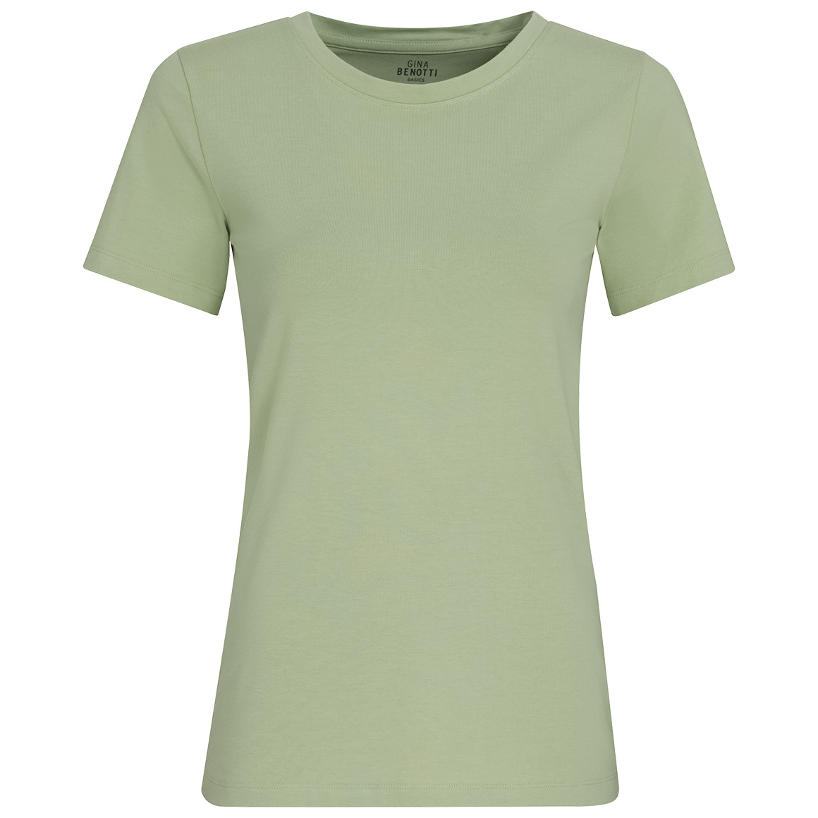 Gina Benotti Damen T-Shirt im Basic-Look hellgrün