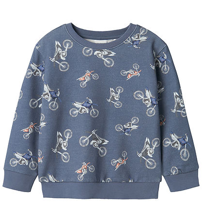 Name It Sweatshirt - NmmTrille - China Blue m. Motorrad