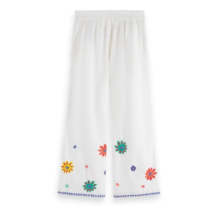 Scotch & Soda Pantalon Court Fleurs Brodées | Blanc