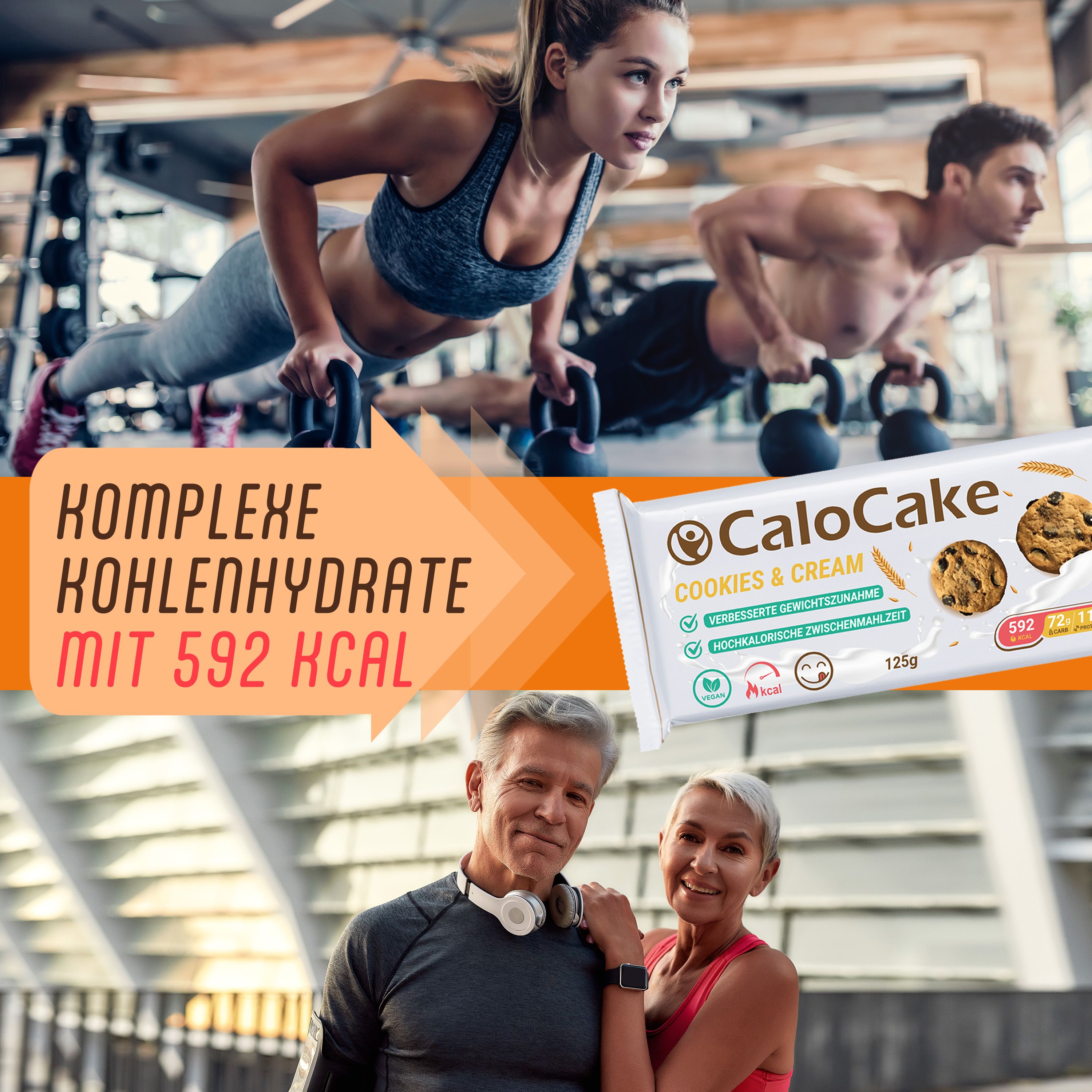CaloCake von CaloVital | Ausdauer- & Energieriegel | als hochkalorische Nahrung für Gewichtszunahme