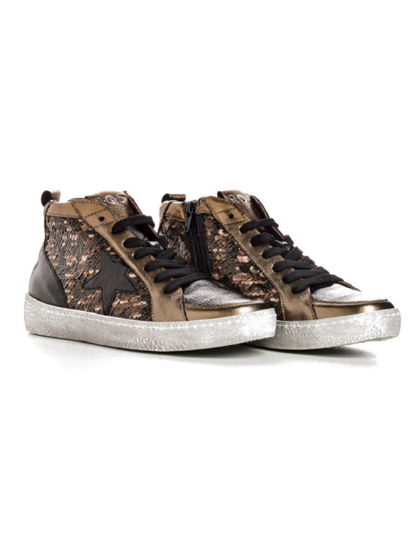 Sneakers Brittany Mix Sequins Bronze - Reqins