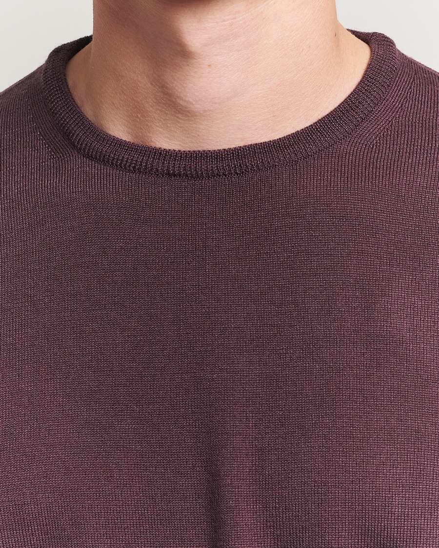 Morgano Extra Fine Merino Wool Crewneck Purple