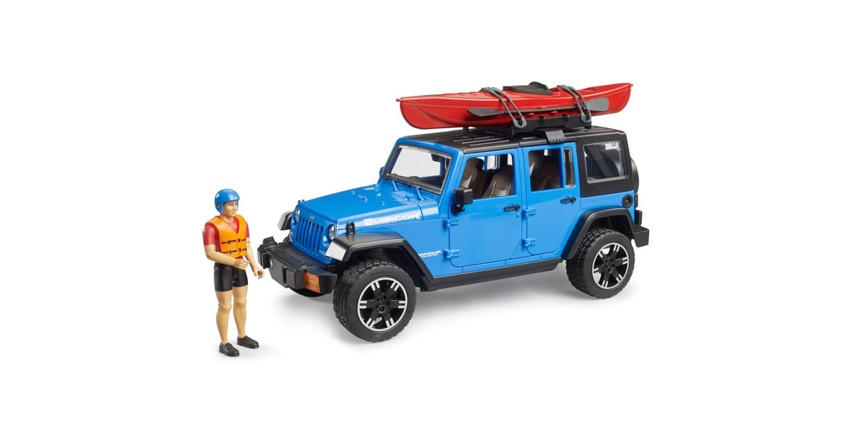 bruderJeep Wrangler Rubicon Unlimited met kajak en figuur Modelvoertuig  (02529)