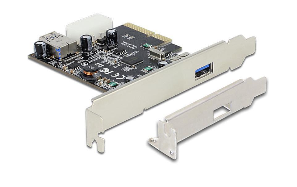 PCI-Express-Karte 89399 USB 3.1 Gen2 - 1x extern + 1x internPCI-Express-Karte, 2x USB 3.1 (1x intern, 1x extern), inkl. Low-Profile-Blende