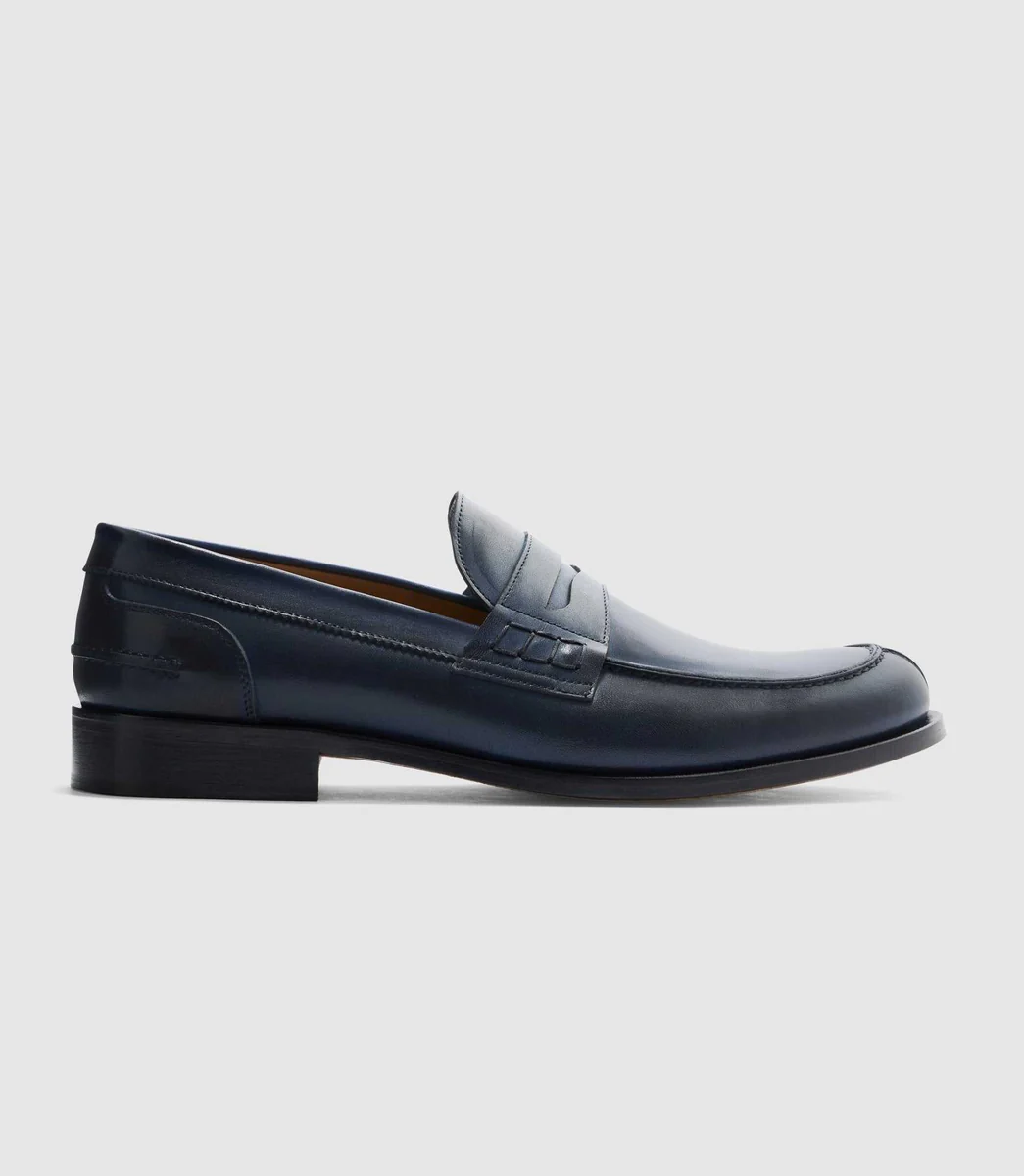 Mocassin couture marine 