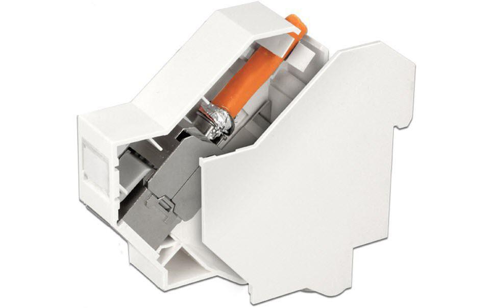 Abdeckplatte Keystone Hutschienen-ModulAbdeckung als Abschlussplatte für Delock Keystone Hutschienen, weiss