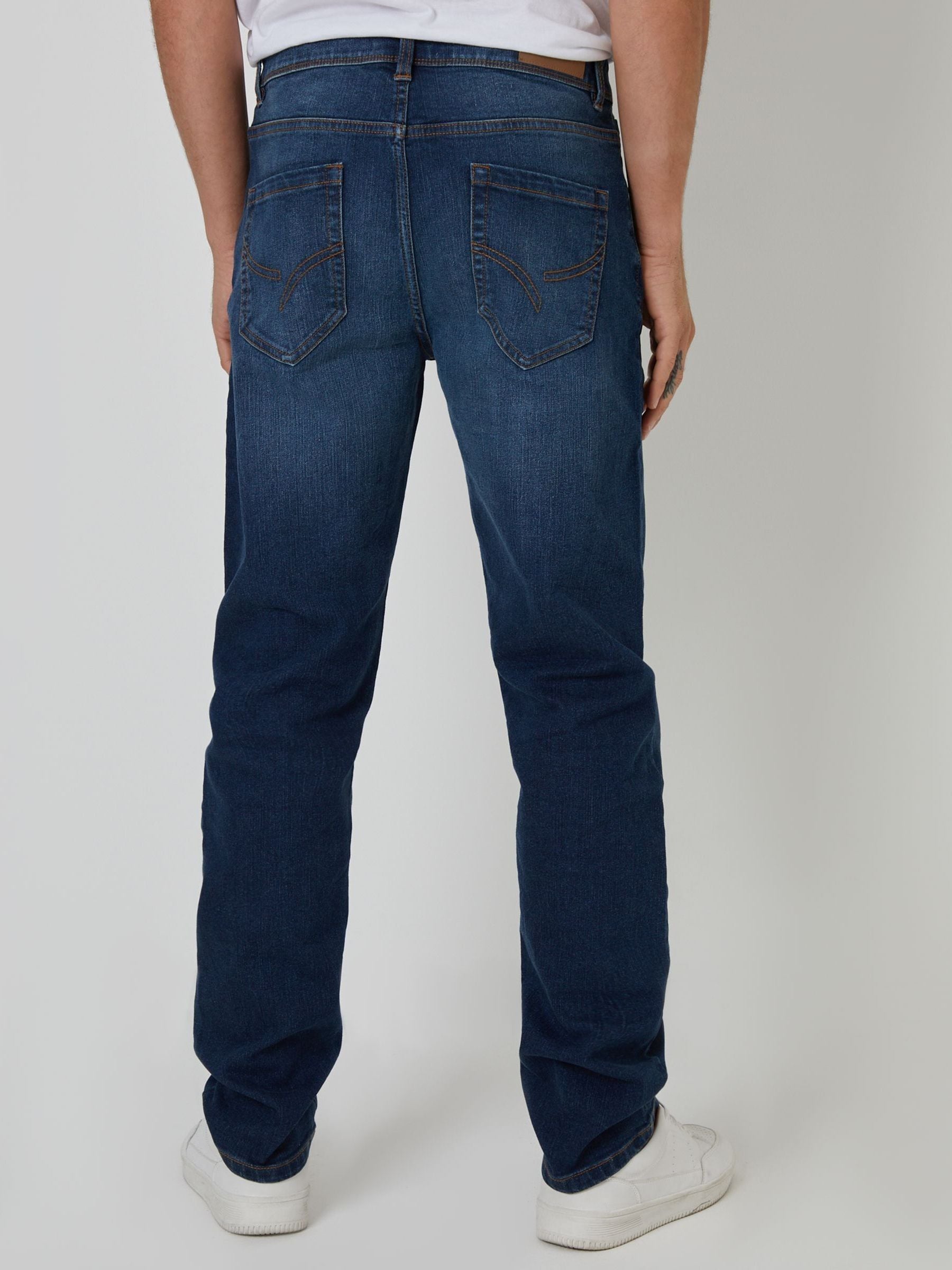 Midnight Blue - Threadbare - Straight-fit jeans met stretch