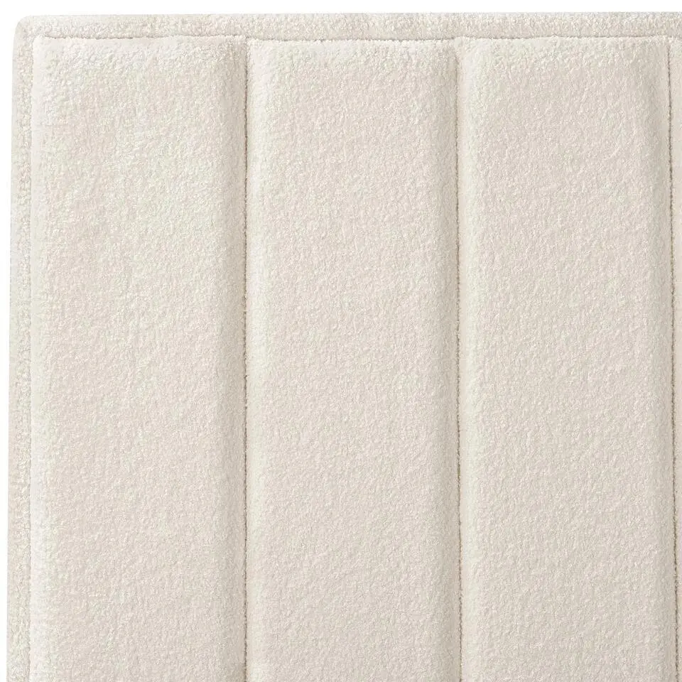 SEZANNE - Bed met opbergruimte - Gebroken wit - 160 x 200 cm - Bouclé