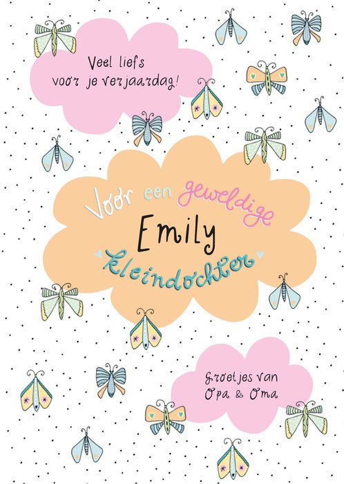 Funny Side Up | Verjaardagskaart | Kleindochter | Vlinders