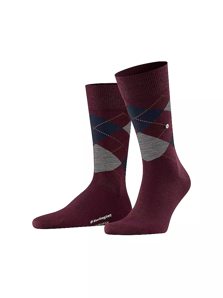 BURLINGTON Herren Socken EDINBURGH 40-46 claret dunkelrot