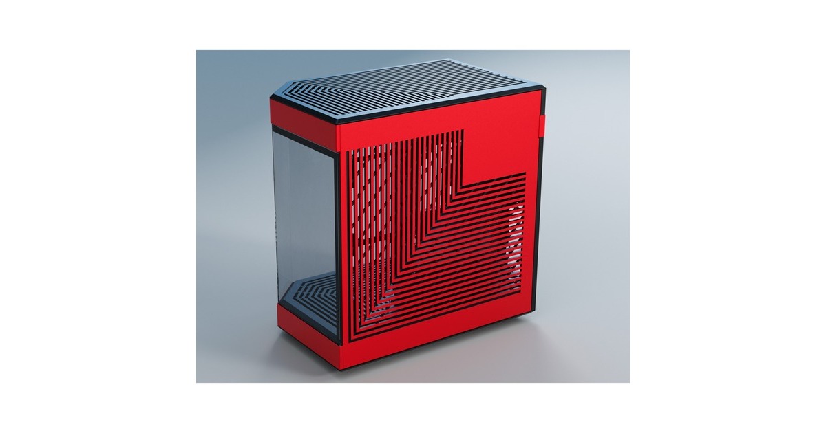 HYTEY60 midi tower behuizing  (Rood/zwart | 3x USB-A | Tempered Glass)