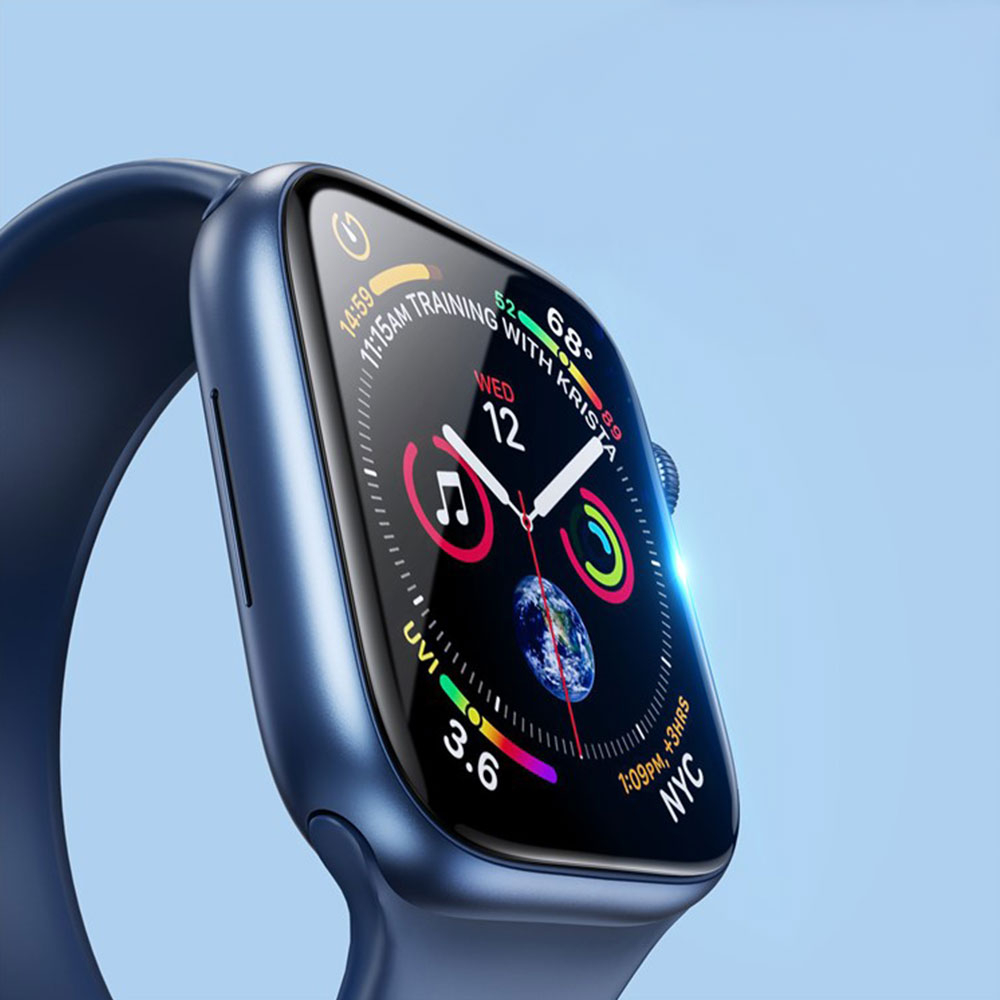(2er Set) Apple Watch (40mm) Panzer Glas Display Schutz mit Rahmen - Schwarz